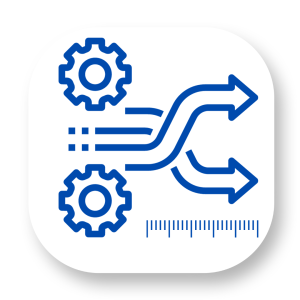 cogs with forward arrows and ruler